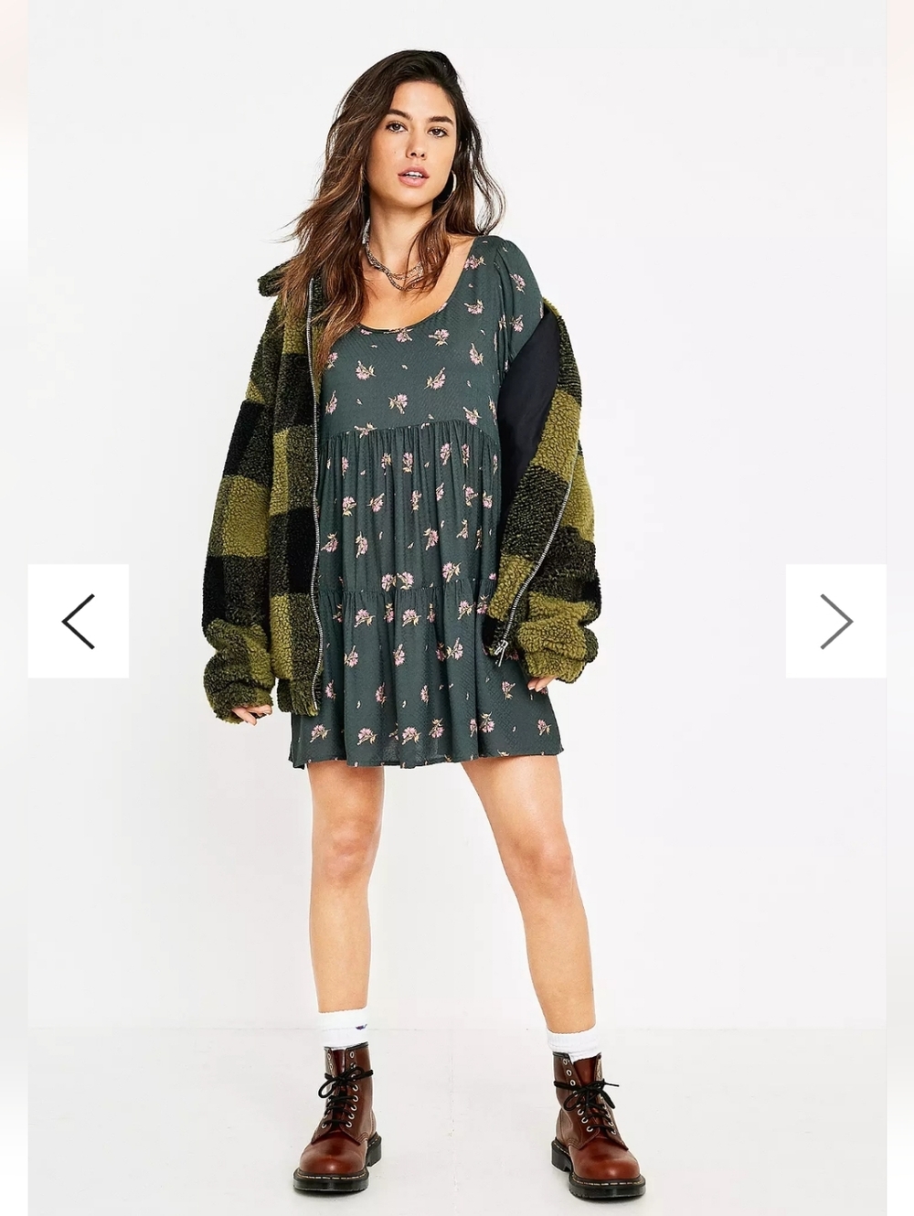 Urban Outfitters Mindy Floral Print Tiered Mini Dress - Picture 3 of 9